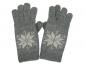 Preview: 2 in 1 Strickhandschuhe Handstulpen Fingerhandschuhe Handwärmer Retro Schneestern, Grau