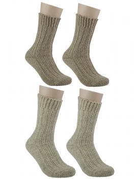 GROJADORI 2 Paar Alpaka Socken Grobstrick, Naturtöne