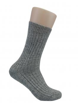 GROJADORI 3 Paar Norweger Socken Schafwolle ohne Gummi, Grau, Detail