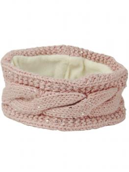 GROJADORI Damen Stirnband Zopfmuster und Pailletten, Rosa