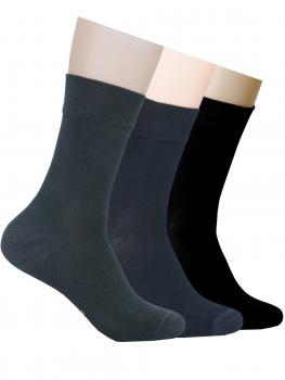 RS 3 Paar Viskose Bambus Socken ohne Gummidruck, dunkle Farben, Detail
