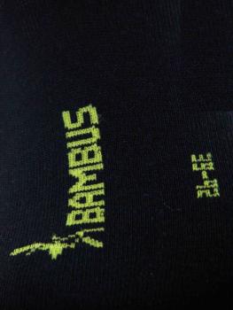 RS 3 Paar Bambus Sneaker Socken Füßlinge Komfortbund Unisex, Schwarz, Sohle