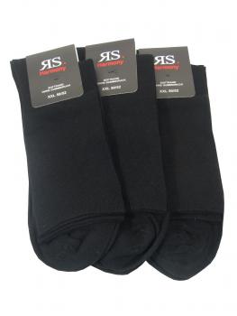RS 3 Paar Herren Socken XXL Übergröße Venenfreundlich, Schwarz 50-52