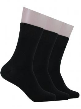 RS 3 Paar Viskose Bambus Socken XL Übergröße ohne Gummidruck, Schwarz