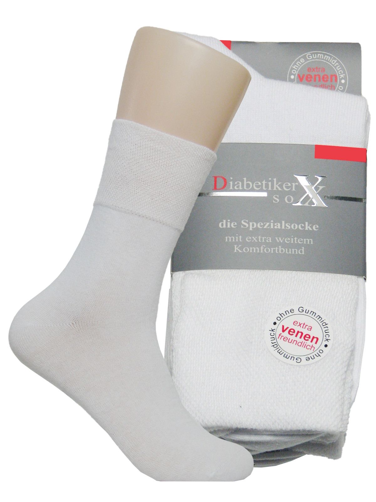 Diabetiker günstig | Damen & Accessoires 3 Gummi, Socken online kaufen Paar Socken ohne weiss
