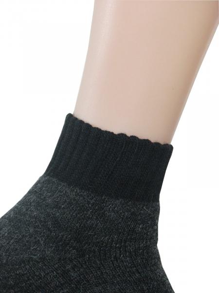 2 Paar Kurz Socken mit Alpakawolle Wintersocken unisex, schwarzes Bündchen Detail