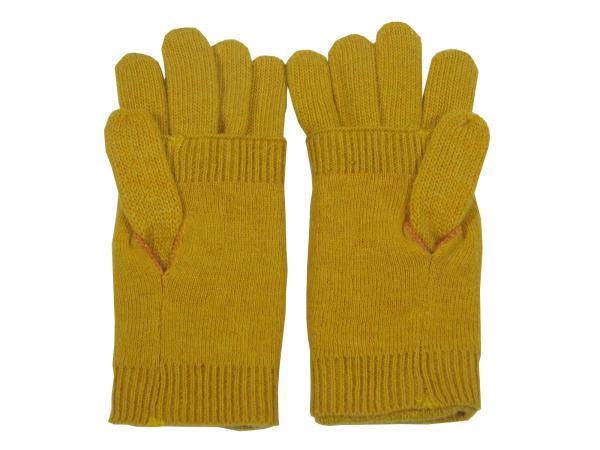 2 in 1 Strickhandschuhe Handstulpen Fingerhandschuhe Handwärmer Retro Schneestern, Curry Bild 2