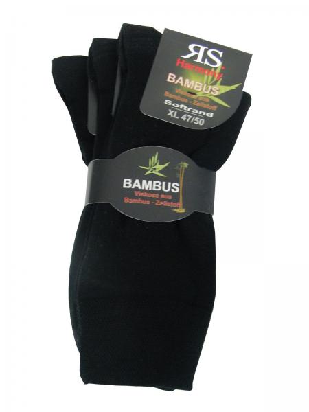 RS 3 Paar Viskose Bambus Socken XL Übergröße ohne Gummidruck, Schwarz Bild 2