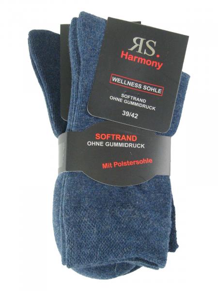RS Harmony 2 Paar Herren Socken Frotteesohle Softrand Jeanstöne