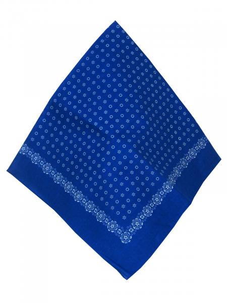 Bandana Halstuch Kopftuch Trachten Tuch Blüten Print, Jeansblau