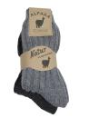 2 Paar Wollsocken mit Alpaka Wolle Grobstrick Unisex Grau/Anthrazit