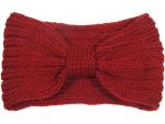 Damen Stirnband Grobstrick Knoten Schleife Ohrenschützer Haarband, Rot