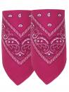 2er Set Bandana Paisley Muster Halstuch Nickituch Haarband, Pink